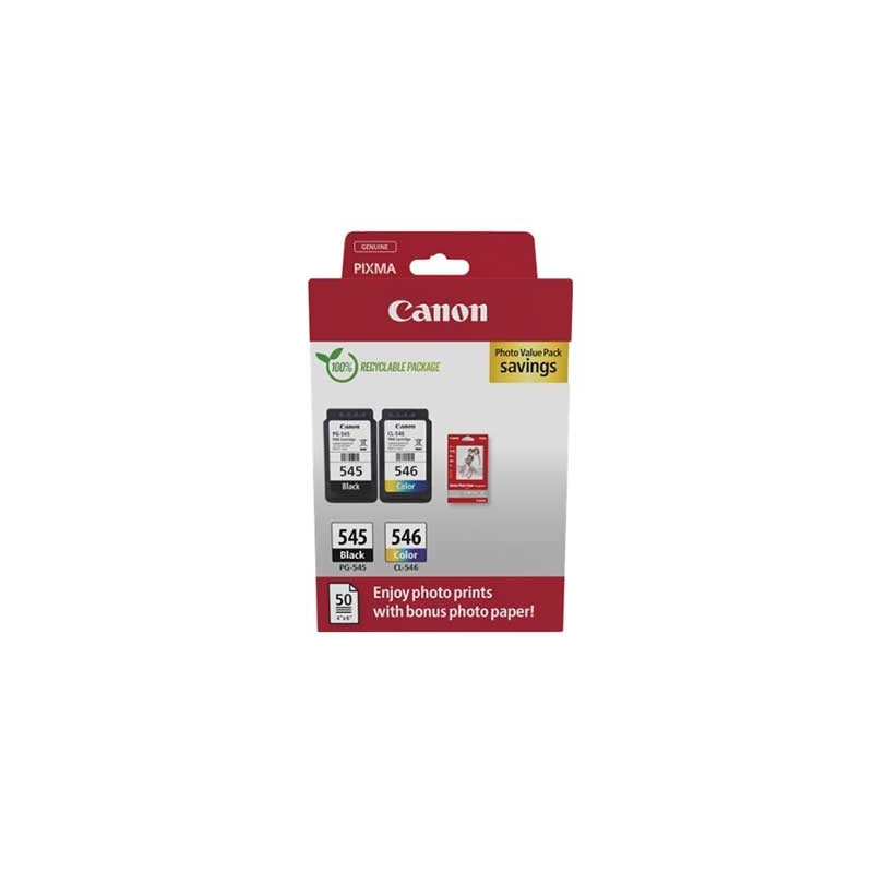 Multipack Cartucce Canon PG-545 CL-546 8287B008 +50fg CartaF Multipack Cartucce Canon PG-545 CL-546 8287B008 +50fg CartaF
