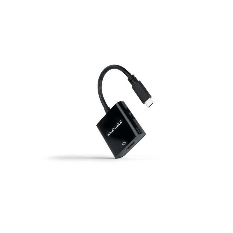 Convertitore da USB-C a HDMI 4K Nanocable 15cm Nero Convertitore da USB-C a HDMI 4K Nanocable 15cm Nero