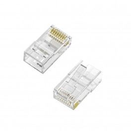 Connettori Aisens conf 100PZ RJ45 8 Fili CAT 6 trasparenti