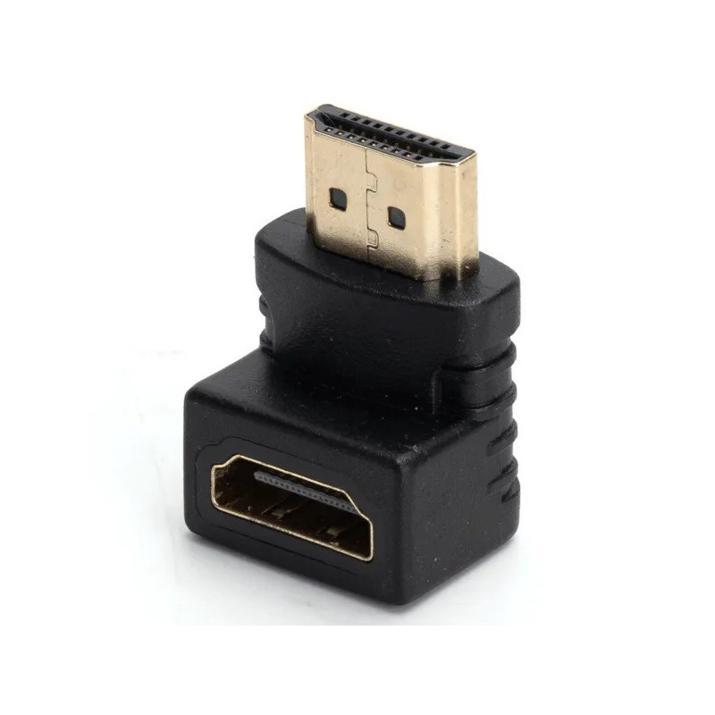 Adattatore HDMI da maschio a HDMI a femmina 90° nero