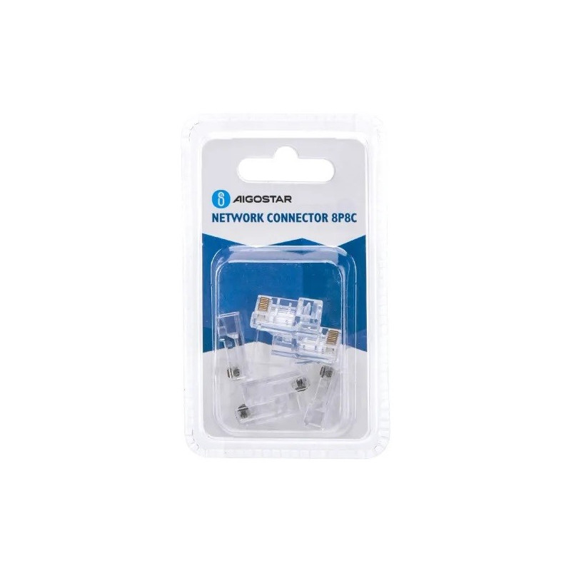 Connettori Modulari Trasparenti RJ45 UTP 8P8C 6Pz Plug