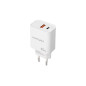 Caricatore da muro Nanocable USB-C/PD + USB-A/QC 20W Bianco Caricatore da muro Nanocable USB-C/PD + USB-A/QC 20W Bianco