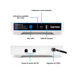 Mini Gruppo di Continuità VulTech UPS60PW-DC 12000mAh 60W