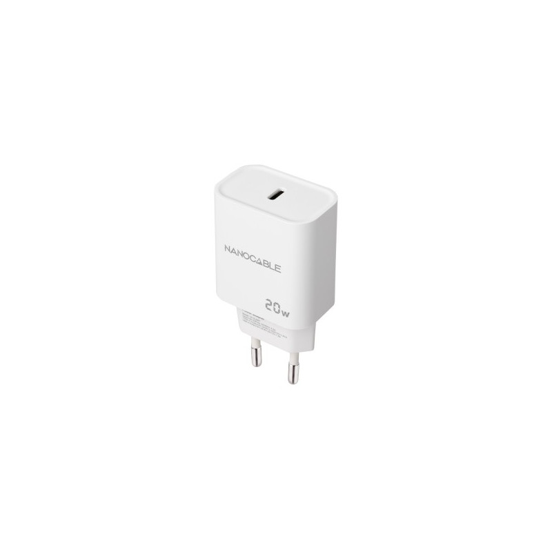 Caricabatterie da muro Nanocable USB-C/PD 20W Bianco Caricabatterie da muro Nanocable USB-C/PD 20W Bianco