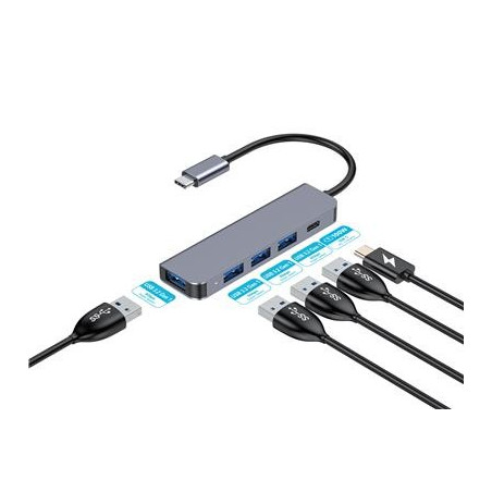 HUB USB-C A 4X USB-A 3 2 GEN1 1X USB-C PD 100W 5IN1