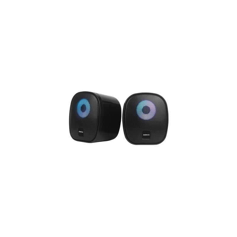 Speaker Stereo 2.0 6W RMS RGB USB 3.5 mm Audio Nero