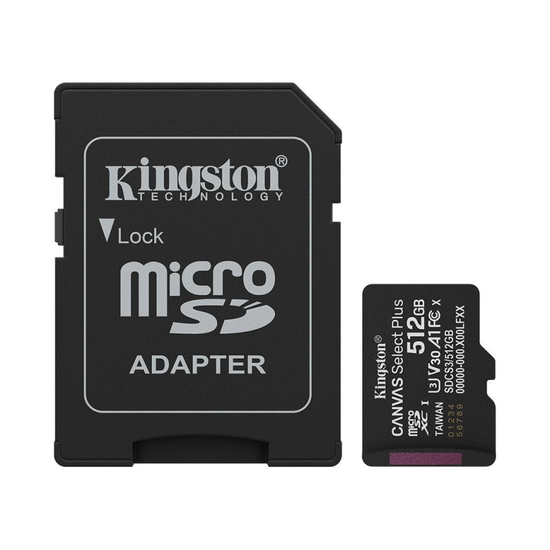 SDCS3/512GB microSDXC Kingston Canvas Select Plus SDCS3/512GB microSDXC Kingston Canvas Select Plus