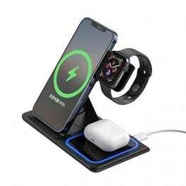Base ricarica wireless tripla da 15 W rilevamento automatico