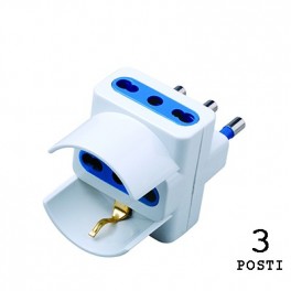 Adattatore presa tripla con schuko 16A 250V Max 1500W