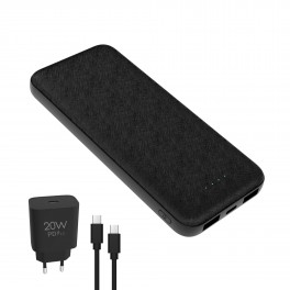 PowerBank Set 10000mAh CARICABATTERIE PD 20W CAVO 1M Nero