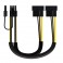 Cavo alim 2x Molex 4pin masch PCI-E Molex 6 2pin masch 0,20m