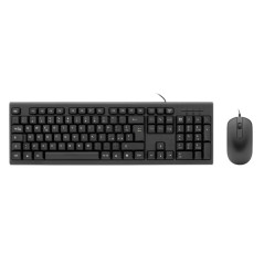 Tastiera Coolbox USB 105 Tasti + Mouse a 3 Pulsanti Nero