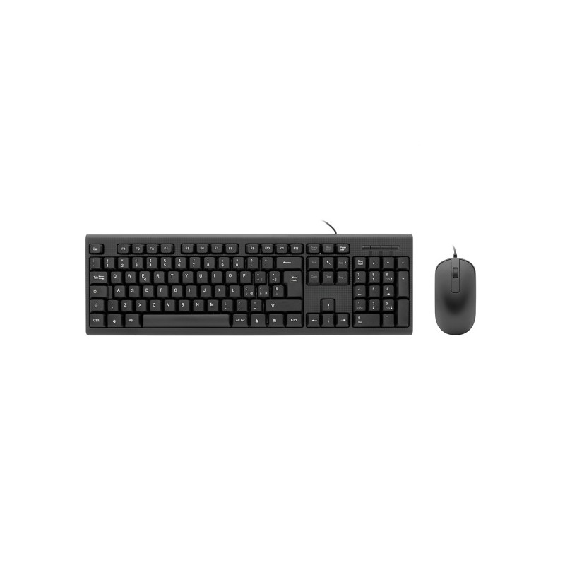 Kit Tastiera Coolbox USB 105 Tasti + Mouse 3 Tasti Nero Kit Tastiera Coolbox USB 105 Tasti + Mouse 3 Tasti Nero