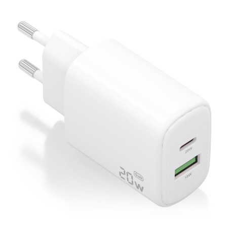 Caricabatterie Aisens GaN 20W 1xUSB-C PD3.0 1xUSB-A QC3.0