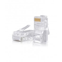 Connettori Vultech trasparenti passanti RJ-45 Cat5E UTP 50pz