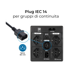 Cavo alim splitter ingresso IEC C14 3uscite IEC C13 10A 250V