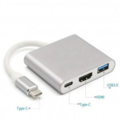 HUB USB-C 3.2 GEN1 5GB/S 3IN1 HDMI 4K USB-A 3.2 USB-C PD100W