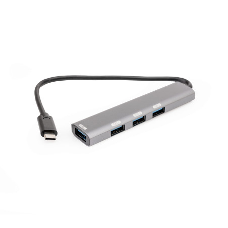 HUB USB-C A 4X USB-A 3.2 GEN1 5Gbps 10W ALLUMINIO