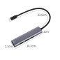 HUB USB-C A 4X USB-A 3.2 GEN1 5Gbps 10W ALLUMINIO