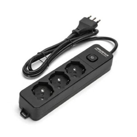 Multipresa a 3 posti P40 16A 250V Max 3680W cavo 1,5mt Nero