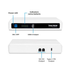 Mini Gruppo di Continuità VulTech 4350mAh 60W con type C