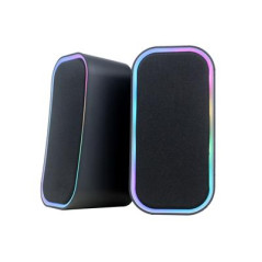 Speaker stereo 2.0 6W RMS RGB Bluetooth USB 3.5mm Nero Torre