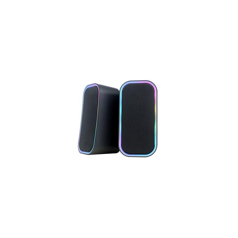 Speaker stereo 2.0 6W RMS RGB Bluetooth USB 3.5mm Nero Torre Speaker stereo 2.0 6W RMS RGB Bluetooth USB 3.5mm Nero Torre