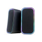 Speaker stereo 2.0 6W RMS RGB Bluetooth USB 3.5mm Nero Torre Speaker stereo 2.0 6W RMS RGB Bluetooth USB 3.5mm Nero Torre