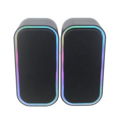 Speaker stereo 2.0 6W RMS RGB Bluetooth USB 3.5mm Nero Torre