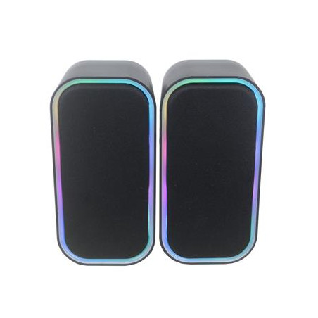 Speaker stereo 2.0 6W RMS RGB Bluetooth USB 3.5mm Nero Torre