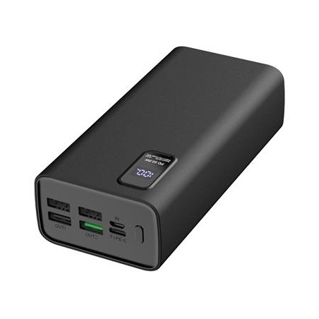 Power Bank 30000mAh Polimeri PD 3.0 QC 3.0 Schermo LED Nero