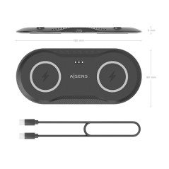 Caricabatterie wireless Aisens 15W USB-C protocollo QI Nero