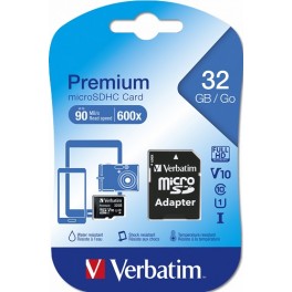 MicroSDHC UHS-I Calsse 10 Verbatim 32GB con adatatore