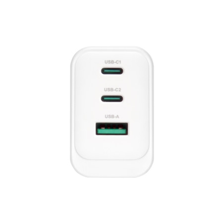 Caricatore da rete Vultech 2 Type-C + 1 USB GaN 65W Bianco