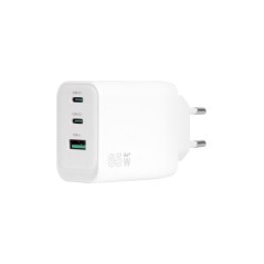 Caricatore da rete Vultech 2 Type-C + 1 USB GaN 65W Bianco