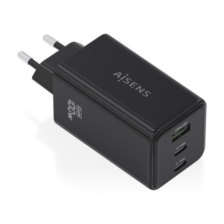 Caricatore da Rete Aisens GAN 100W 2 USB-C 1 USB-A Nero