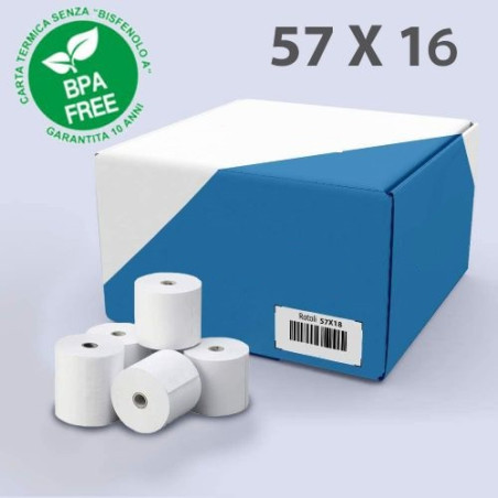 Carta termica rotolo 57x16 per POS 10 Rotoli