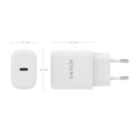 Caricabatterie Aisens GaN 30W 1 USB-C PD3.0 tecnologia AI