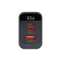 Caricatore da rete Vultech 2Type-C 1USB GaN 65W con Display