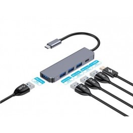HUB USB-C A 4X USB-A 3 2 GEN1 1X USB-C PD 100W 5IN1