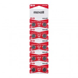 Batterie alcaline Maxell a bottone LR43 da 1,5V conf 10pz