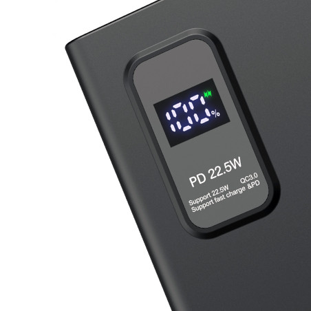 Power Bank 10000mAh Polimero PD 20W 3.0 QC 3.0 Schermo LED