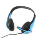 Cuffie Stereo HI-FI con microfono + adattatore 2-1 Blu
