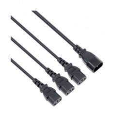 Cavo alim splitter ingresso IEC C14 3uscite IEC C13 10A 250V Cavo alim splitter ingresso IEC C14 3uscite IEC C13 10A 250V