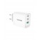 Caricatore da rete Vultech 2 Type-C 1 USB GaN 65W Bianco
