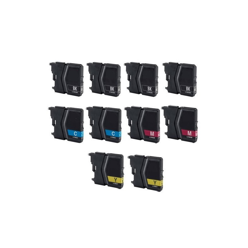 Kit Compatibili Brother LC980/LC1100 - BKx4-Cx2-Mx2-Yx2 Kit Compatibili Brother LC980/LC1100 - BKx4-Cx2-Mx2-Yx2