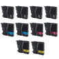 Kit Compatibili Brother LC980/LC1100 - BKx4-Cx2-Mx2-Yx2 Kit Compatibili Brother LC980/LC1100 - BKx4-Cx2-Mx2-Yx2