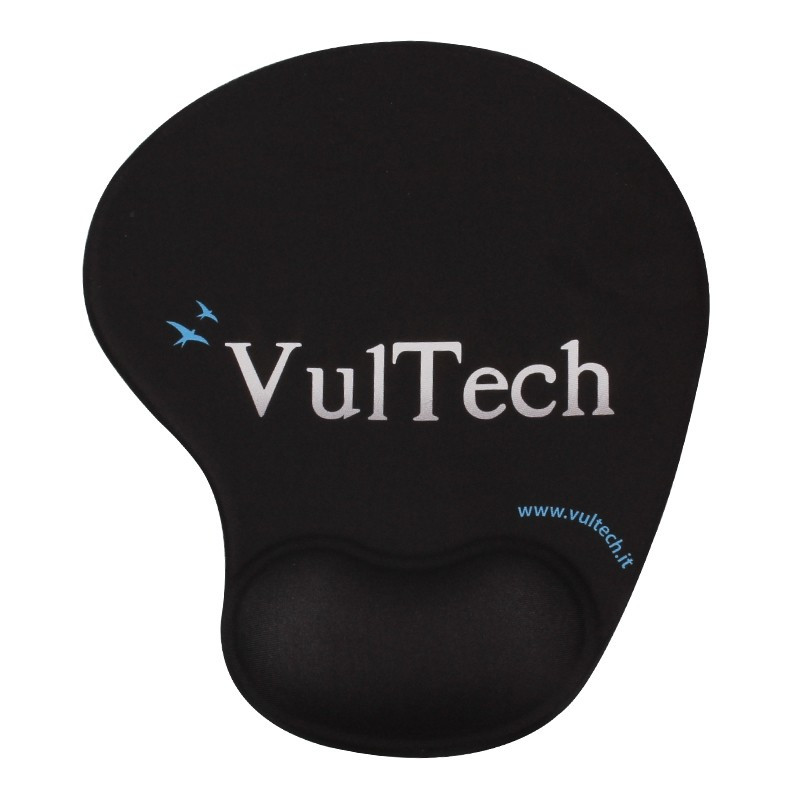 Mouse Pad Tappetino Ergonomico Per Mouse Vultech MP-02N Nero Mouse Pad Tappetino Ergonomico Per Mouse Vultech MP-02N Nero