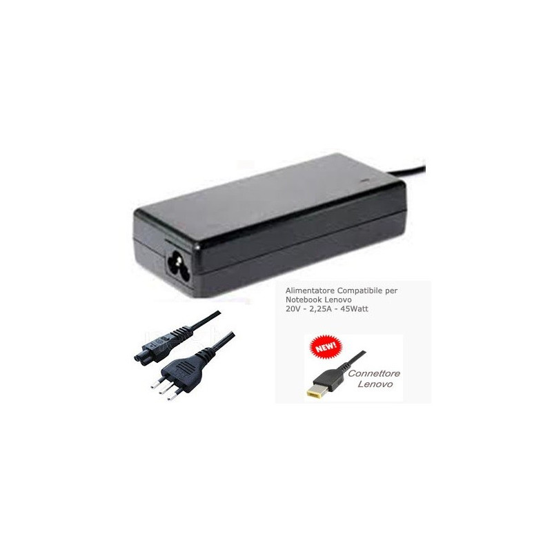 Alimentatore per Notebook Lenovo 20V - 2,25A 45W / 7018 Alimentatore per Notebook Lenovo 20V - 2,25A 45W / 7018