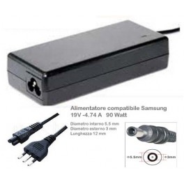 Alimentatore per Notebook Samsung -19V 4,74A - 90W